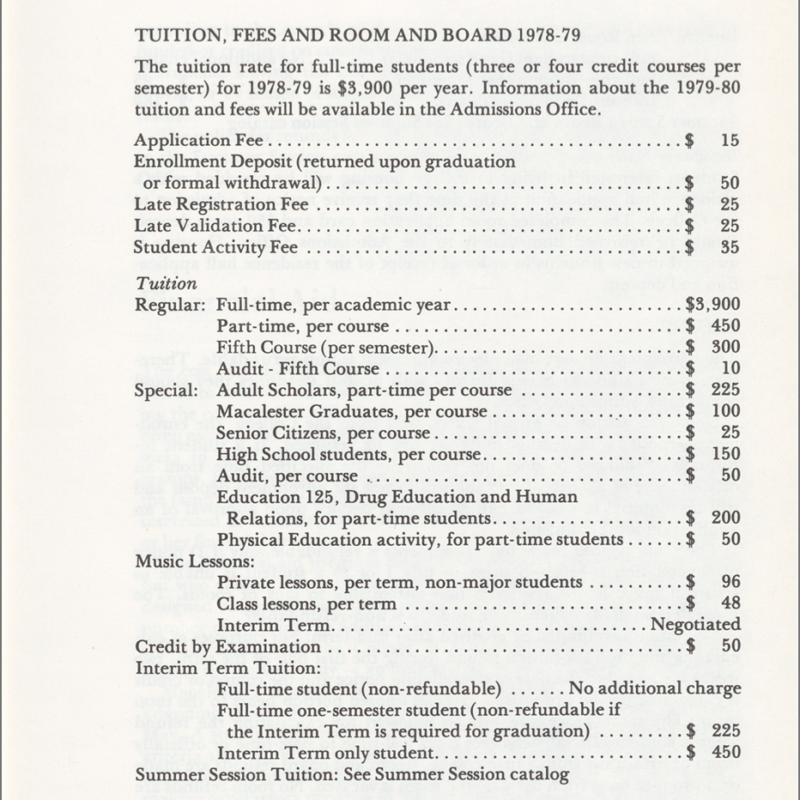 Tuition and fees for 1978-1979